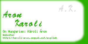 aron karoli business card