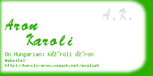 aron karoli business card